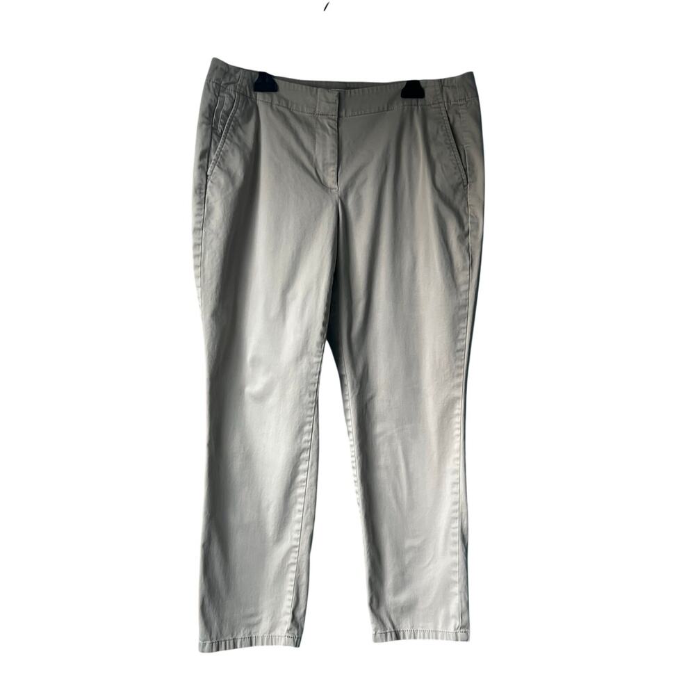 J. Jill Pants Size 8P Casual Stretch Chino Kacki color Straight Leg Mid Rise